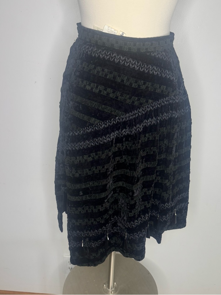 Vintage | Commes Des Garons Assymetric Chandelier Beads Black Velvet Skirt